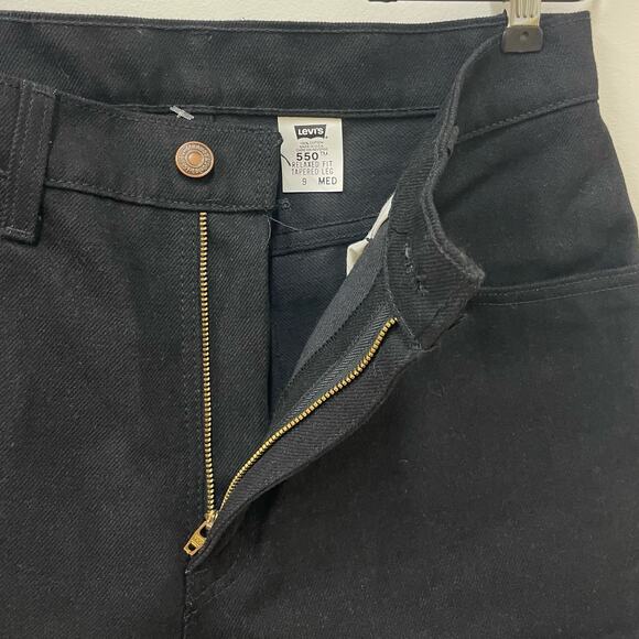 Vintage 90s Levi's 550 Women's Black Relaxed Fit Tapered Leg Jeans Size 28" NWOT - Picture 2 of 7